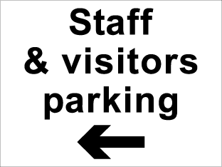 Staff & visitors parking c/w arrow left