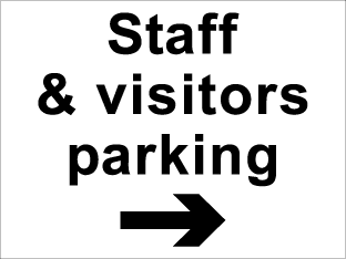 Staff & visitors parking c/w arrow right