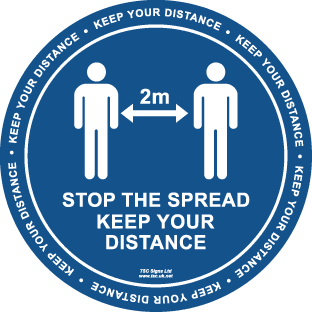 Stop the spread / keep your distance (floor sign)