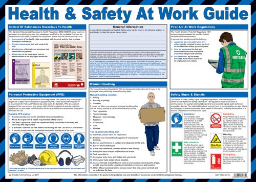 Health & Safety Law poster | General Site Signs | TSC Sign