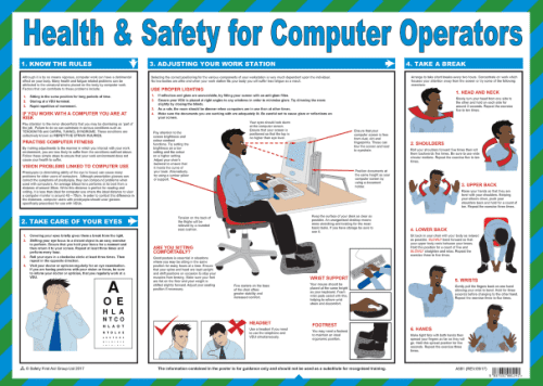Health & Safety for computer operators poster