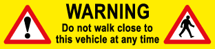 TSC3596W-Warning do not walk close to this vehicle at any time