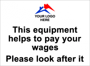 Please look after equipment labels, Pack of 10 c/w logo