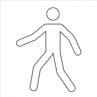 outline of a walking person -sick figure