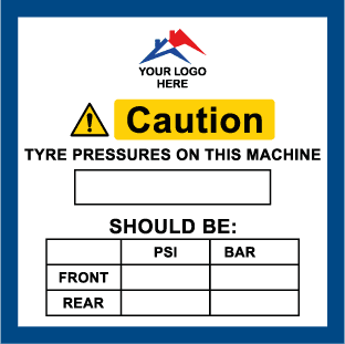Tyre pressure label, Pack of 10 cw logo-TSC4022SL