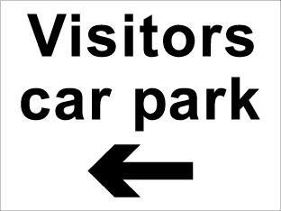 Visitors car park c/w arrow left