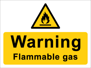 Warning Flammable gas