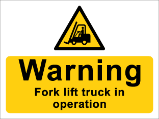 Warning Fork lift truck in operation