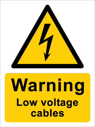 Warning Low voltage cables