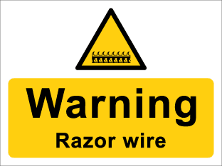 Warning Razor wire