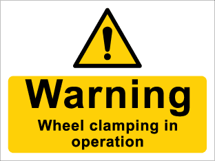 Warning Wheel clamping in operation