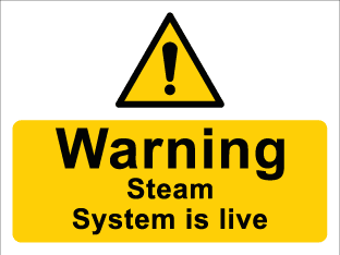 Warning steam system is live-TSC2126W