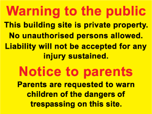 Warning to the public // Notice to parents