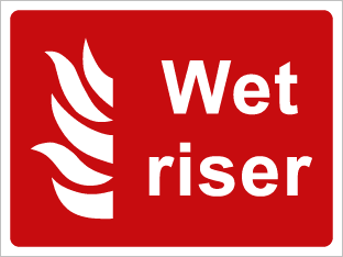Wet Riser c/w flames symbol