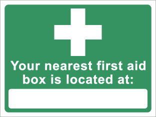 Your nearest first aid box is located at: